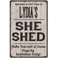 thumbnail image 1 of LYDIA'S She Shed Sign Lady Cave Sign Gift 16 x 24 Matte Finish Metal 116240082246, 1 of 1