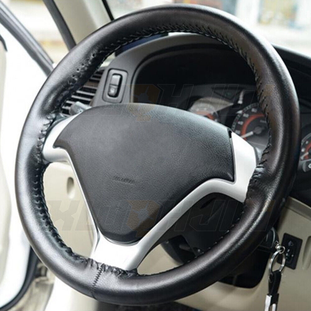 2010-2015 fits Toyota Prius 1pcs DIY Black Leather Steering Wheel Cover 15" 38CM