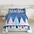 thumbnail image 2 of jejeloiu Cartoon Christmas Tree Bedding Comforter Set,Merry Xmas Twin Comforter Sets,Blue Pink White Bedding Set For Girls Boys,Reathable Home Decor Reversible,2-Piece, 2 of 8