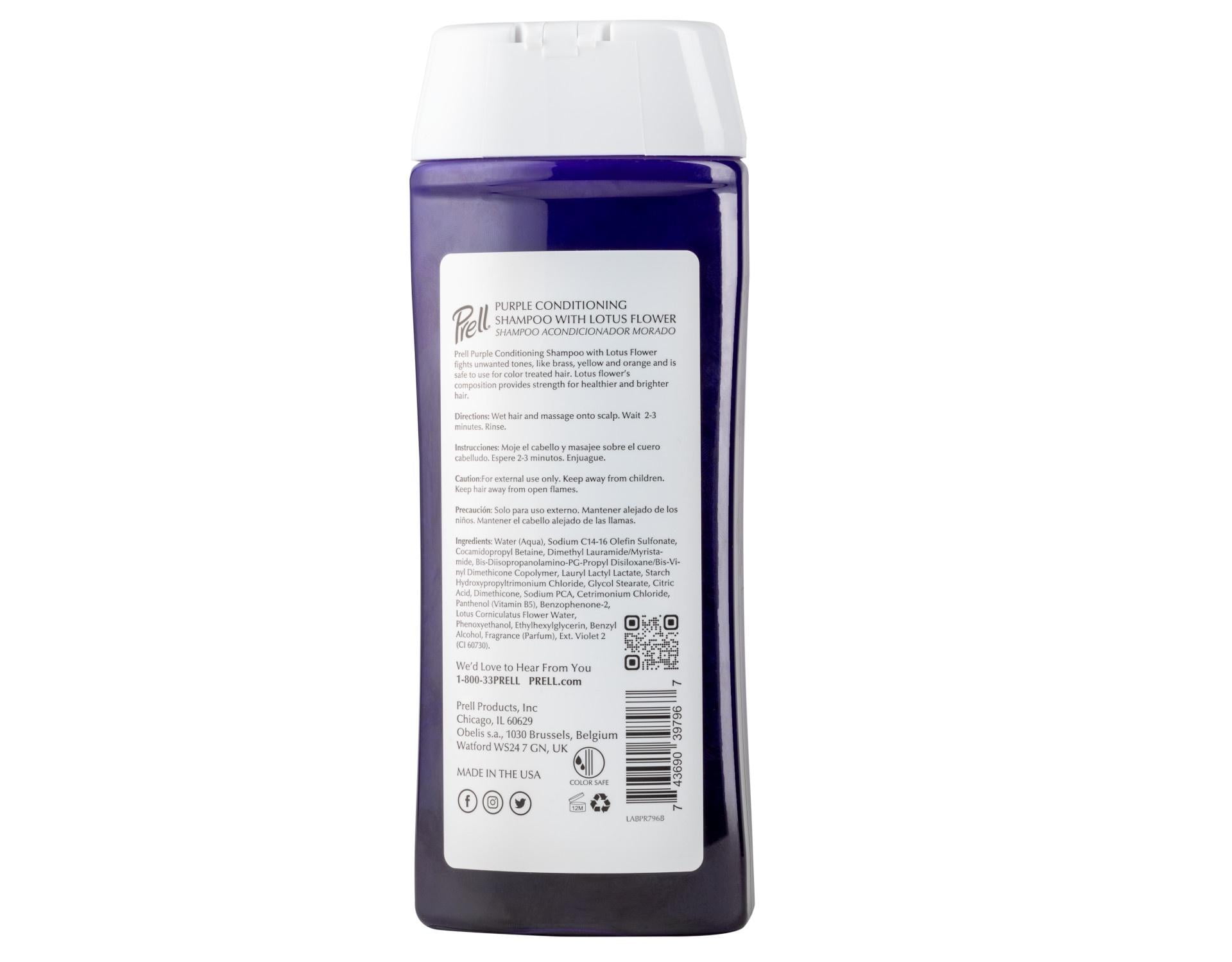 Prell Lotus Flower Color Safe Strengthening Purple Conditioning Shampoo for All Hair Types, 13.5 fl.oz - 2 Pack