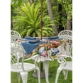 thumbnail image 4 of Outdoor Tablecloth with Umbrella Hole Zipper Happy Easter Round Tablecloth 54" Waterproof Outside Table Cloth Cute Rabbits Flowers Eggs Butterflies Beige Patio Table Cover Tablecloths for Picnic, 4 of 8