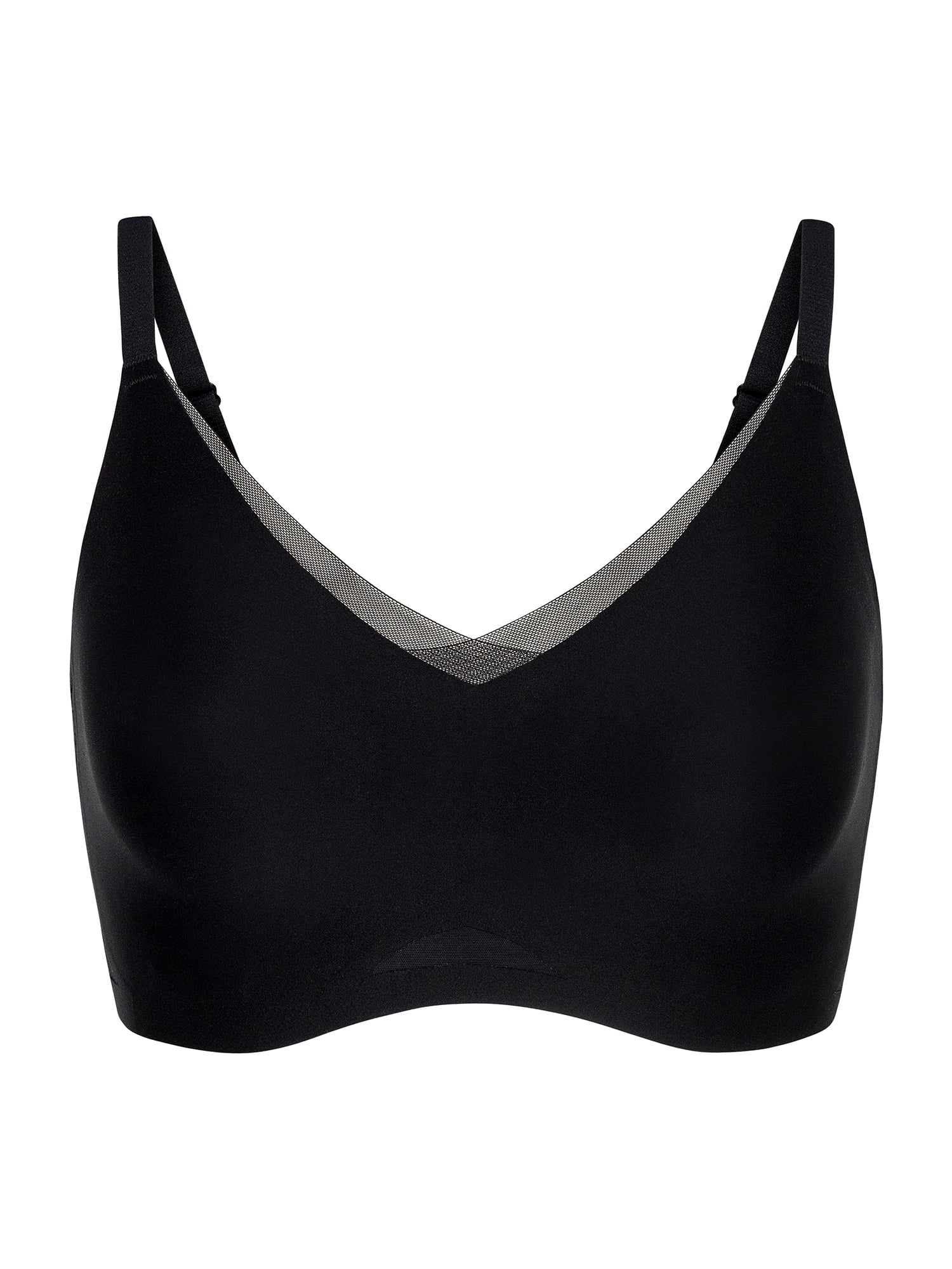 Joyspun Women’s Wireless Bonded Bra with Mesh Inserts, Sizes XS-XXXL