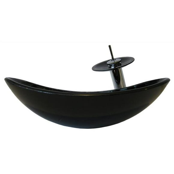 Painted Glass Vessel Sink with Matching Chrome Faucet