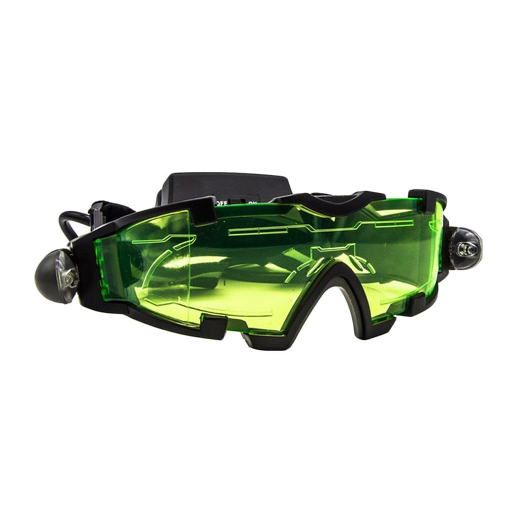 Adjustable LED Night Vision Glass Goggles With Filp-out Light Windproof Hunting 