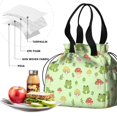 thumbnail image 4 of Mushroom and Frog Green Pattern Drawstring Insulated Lunch Bag for Women, Stain-Resistant Large Lunch Tote with Multi-Pockets for Work Office, 4 of 6
