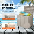 thumbnail image 4 of VEVOR Outdoor Storage Box Resin Deck Box 31 Gallon Patio Waterproof Organizer, 4 of 9