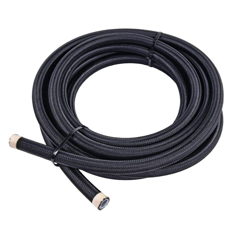 JEGS Braided Hose - PTFE-Lined Black Braided Nylon Hose -8AN, 20 ft. - JEGS