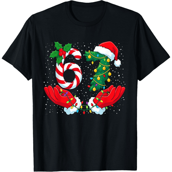 Men’s Christmas T-Shirt 67 Vintage Style Graphic Tee, Soft Cotton Short Sleeve
