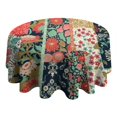 thumbnail image 4 of Pioneer Flower Floral Print Pattern Round Tablecloth 60"x60",Wrinkle Wipeable Table Cloth for Kitchen Dining Room Picnic Patio Party, 4 of 6