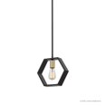 thumbnail image 7 of Urban Ambiance Luxury Industrial Pendant, Small Size: 9.5"H x 10"W, with Geometric Style Elements, Natural Black Finish, UQL2772 from the Venezia Collection, 7 of 7