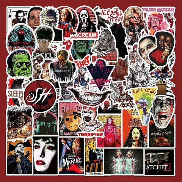 100X Horror Movies Title Characters Poster Stickers Dracula Vampire Scream Scene, Sticker Set