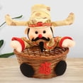 thumbnail image 6 of TISHITA Chinese New Year Decoration God of Wealth Doll Hand Woven Basket God of Fortune Figurine Food Storage Basket for Holiday Home Gold, 6 of 8
