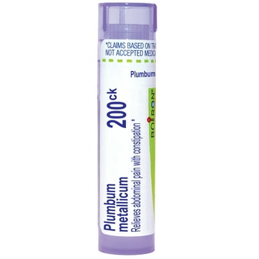 Boiron Plumbum Metallicum 200CK, Homeopathic Medicine for Constipation While Traveling, 80 Pellets