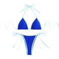 thumbnail image 6 of Baqcunre Tween & Women's Bikini Sets: Chest Pad Included, Two-Piece Swimsuits, 1Pc Swimsuit + 1Pc Panties Blue M, 6 of 6