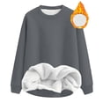 thumbnail image 2 of Womens Clothing Women's Solid Sweatshirt Women's Casual Long Sleeve Crewneck Pullover Sweatshirt Soft Lined Comfortable Loose Fit Basic Solid Color Tops For Fall Winter, 2 of 3