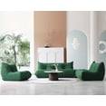 thumbnail image 2 of Magic Home Modern Sofa Togo Sofa Lazy Sofa Floor Couch Foam Sofa Teddy Velvet Couch for Living Room and Apartment,6 Seat Sofa and Ottoman,Green, 2 of 8