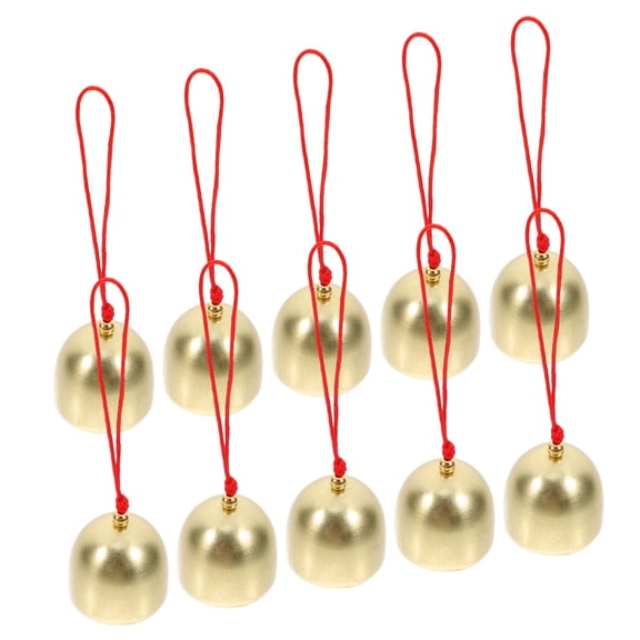 LOLIPPYY 10Pcs Small Jingle Bells With Craft String Golden Alloy For Holiday Wreaths Home Decor