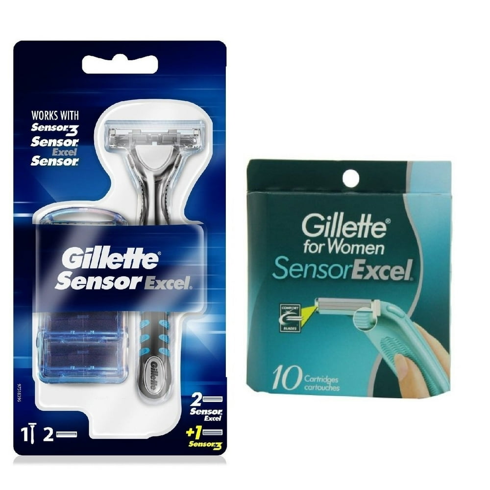 Gillette Sensor Excel Razor w/ 3 Cartridges + Gillette Sensor for Women