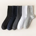 thumbnail image 3 of Men Crew Socks Stripe - 5 Pairs Breathable Cotton Running Socks Workout Socks, 3 of 10