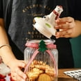 thumbnail image 1 of Christmas Clear Glass Candy Jars Durable and See-through Design for Grain Pasta Dried Fruit Storage - Penguin, 1 of 3