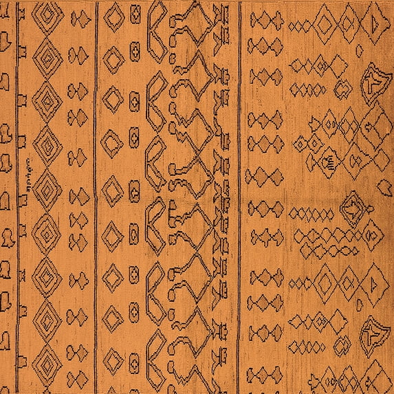 Ahgly Company Indoor Square Solid Orange Modern Area Rugs, 3' Square