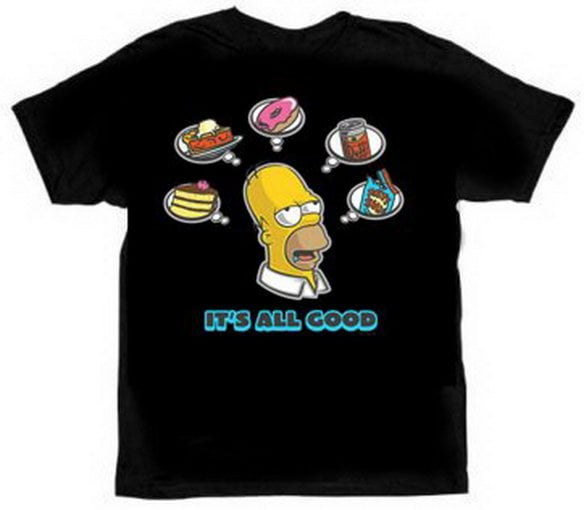 Doughnut Kids White T-shirt Graphic The Simpsons Homer Simpson