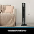 thumbnail image 3 of PELONIS 42-Inch Quiet Oscillating Tower Fan with Remote Control, 5 Speeds, 4 Modes, Digital Timer, Indoor Cooling, Black, 3 of 8