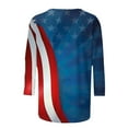 thumbnail image 5 of 3/4 Sleeve American Flag Tops for Women Plus Size Independence Day Patriotic Tunic Shirts Round Neck Casual 4th of July T-Shirts Memorial Day Outfits Lightweight Loose Fit Cute T Shirts Blouse, 5 of 5