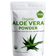 Organic Aloe Vera Leaf Powder, Aloe Barbadensis, Herbal Cosmetics, Natural Hair & Skincare, Moisturizer, Superfood , Resealable Pouch 8 OZ / 226 GM