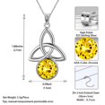 thumbnail image 6 of 925 Sterling Silver Celtic Knot Necklace for Women November Birthstone Citrine Yellow Gemstone Trinity Triquetra Irish Pendant Jewelry Birthday Gift Hipunk, 6 of 8