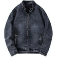 thumbnail image 1 of Mens Autumn Spring And Autumn Fashion Solid Color Zipper Faux Leather Jacket, 1 of 9