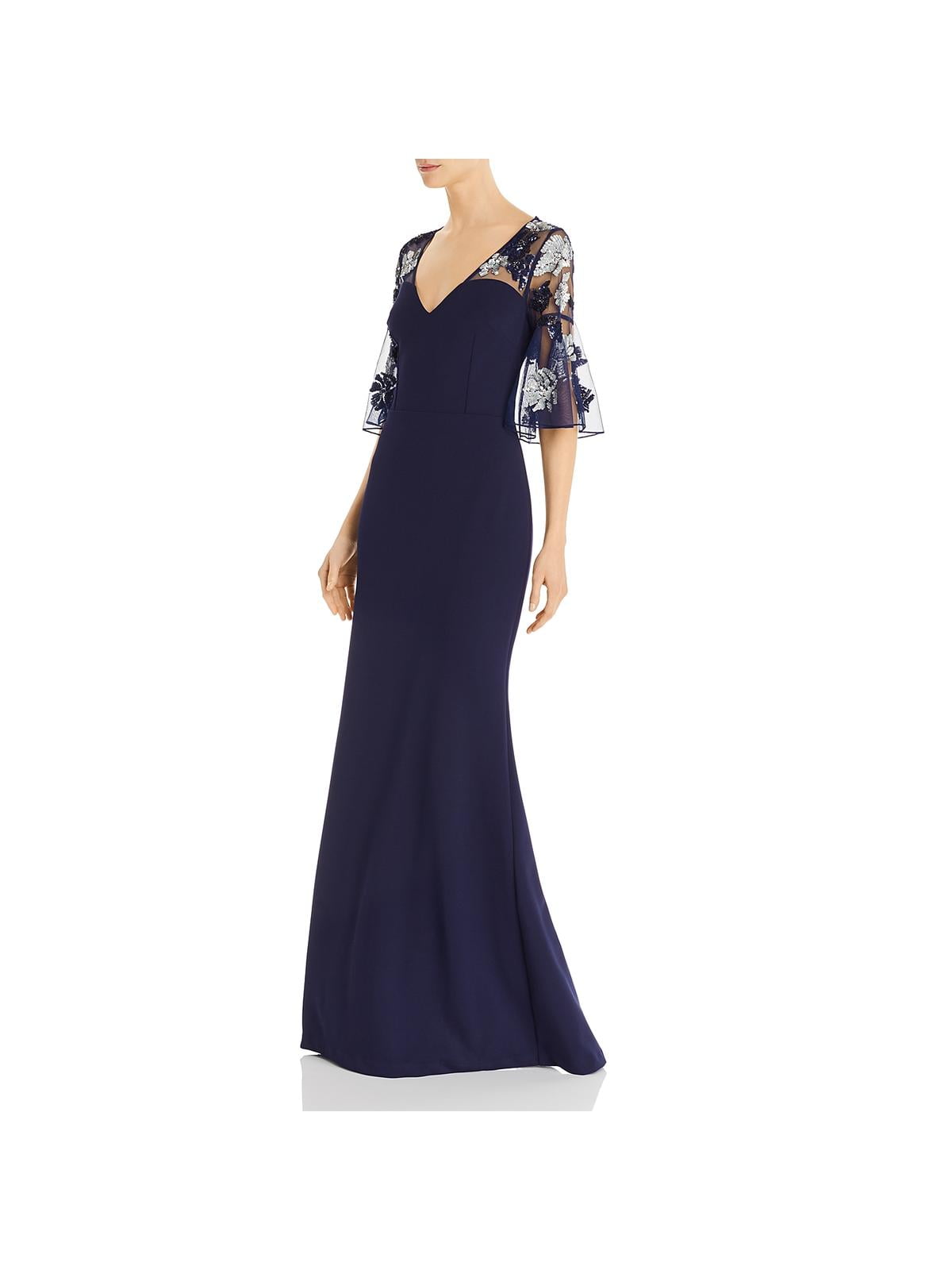 bell sleeve formal gowns