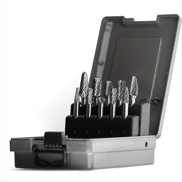 1/4 Carbide Burr Kit 1/4 Shank Die Grinding Bit Drill Bit for Metal Rotary Tool File Welding Wood Stone Deburring