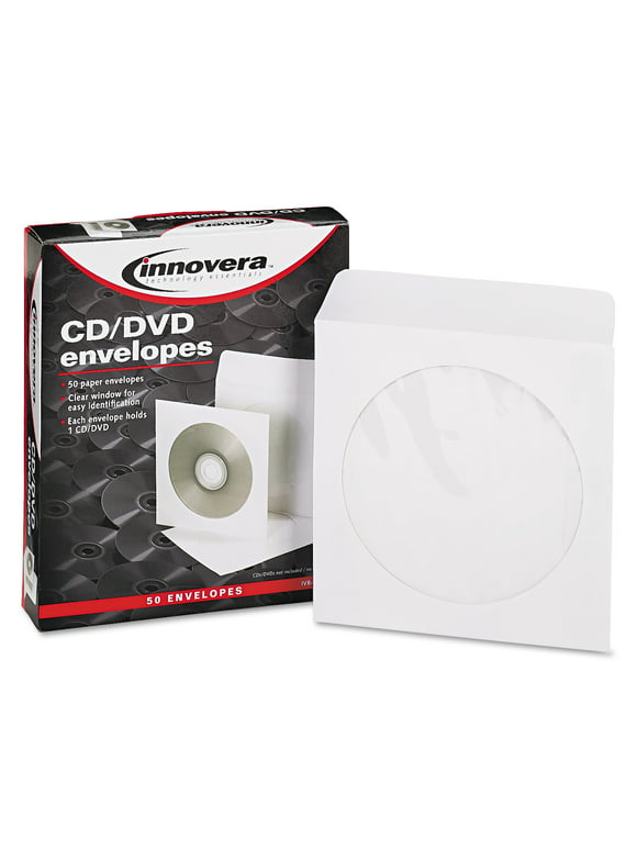 Cd/dvd Envelopes, Clear Window, White, 50/pack | Bundle of 5 Packs