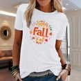 thumbnail image 2 of Blusa de manga corta con estampado de otoño y cuello redondo informal de verano para mujer Pompotops hkajfhjk457344, 2 of 6