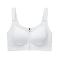 thumbnail image 5 of Wang6 Womens Front Zipper Wireless Sports Bras Seamless Plus Size Padded Workout Bras Full Coverage Running Yoga Gym Bralettes T Shirt Bra Light Gray XL, 5 of 5