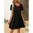 thumbnail image 4 of Gleelaud Women's Color Block Casual Elegant T-shirt Dresses Short Sleeve Boho Beach Dress, 4 of 5