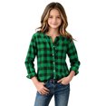 thumbnail image 2 of TGSLY Girls' Plaid Button Down Shirts Lightweight Soft Henley Long Sleeve Tops Relaxed Fit Casual Fall Regular Shoulder Blouses 14-16 Years, 2 of 7
