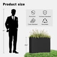 thumbnail image 6 of Metal Planters for Outdoors, Large Metal Planter Box 36”L x 10”W x 26”H Tall Rectangle Planter Box with Removable Insert Shelf, Heavy Outdoor Pots for Porch, Garden, Patio, Yard, Deck, 6 of 7