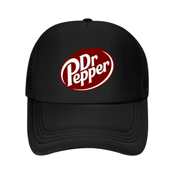 Dr-Pepper-Walking-Logo Hats for Men Women Flat Bill Baseball Cap Trucker Cap Adult Unisex