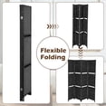 thumbnail image 3 of NiamVelo Wood Room Divider 4 Panel Folding Freestanding Partition with Removable Storage Shelves for Home Office, Black, 3 of 8