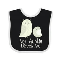 Inktastic My Auntie Loves Me Owl Boys or Girls Baby Bib