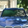 thumbnail image 4 of ALAZA Art Silver Green Windshield Sun Shade Car Foldable Sun Visor Block UV Rays Protector 55"x27.6", 4 of 8