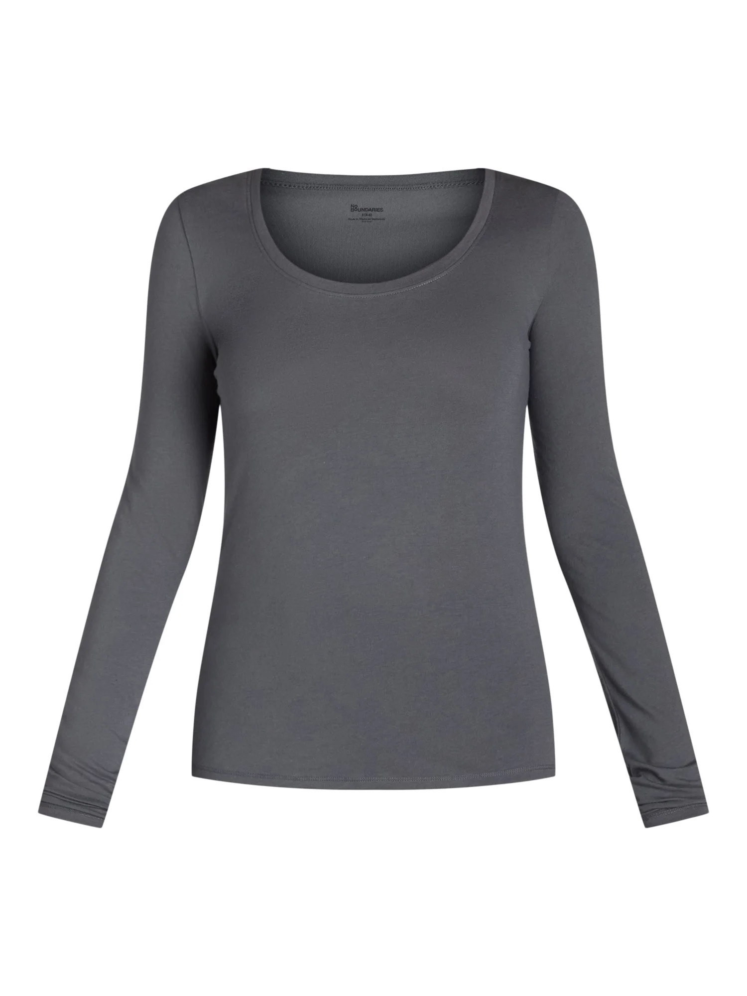No Boundaries Scoop Neck Everyday Tee with Long Sleeves, 1 and 3 Pack, Women's
