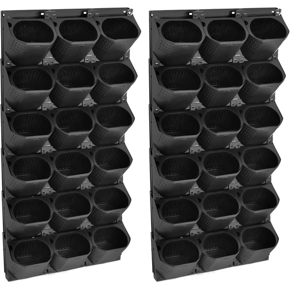36-Pot Vertical Wall Planter Self-Watering Stackable Planters for Indoor & Outdoor Use, Perfect for Herbs Flowers & Vegetables (Black)