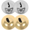 thumbnail image 1 of HEANUJJ 2 Paires de Cymbales à Doigts Instruments de Culture Musicale en Argent pour l'Éducation à la Danse, 1 of 7