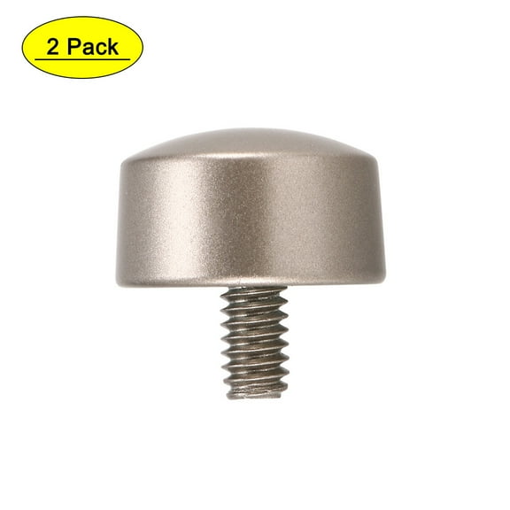 Uxcell Curtain Rod Finials Plastic End 1/4" Thread Dia 0.98 inch x 0.94 inch 0.55" Thread Length Silver Tone 2pcs