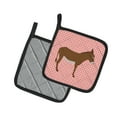 thumbnail image 2 of Caroline's Treasures Cotentin Donkey Pink Check Pair of Pot Holders, 2 of 3
