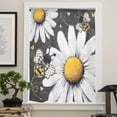 thumbnail image 4 of Daisy Bee Semi Sheer Curtains Drapes for Living Room, Bedroom, French Doors Window 84 Inches Long, Summer Botanical Farmhouse Flower Plants Rod Pocket Chiffon Curtain Drapery Voile Draperies Panel, 4 of 6