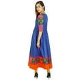 thumbnail image 5 of Amoghah Women Cotton Blue Solid Anarkali Kurti Indian Flaired Blouse Kurta Gift, 5 of 6
